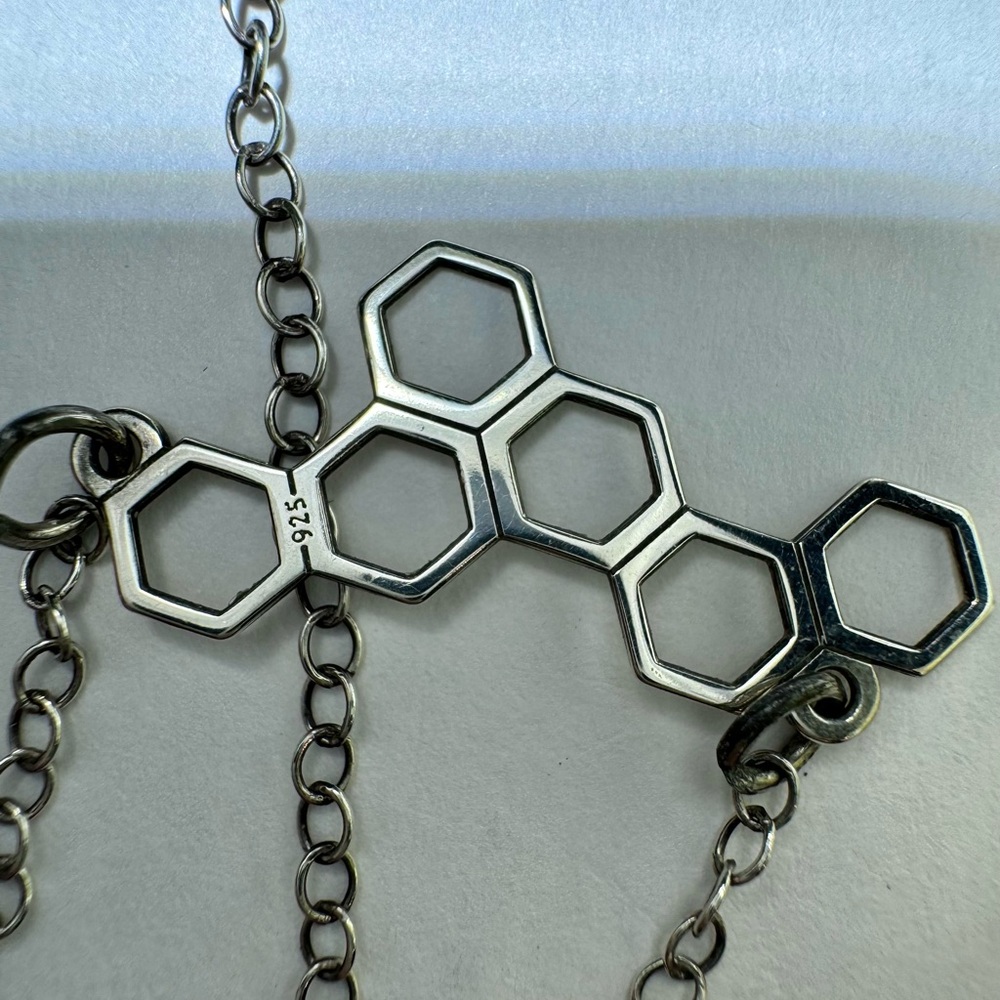 Beehive Honeycomb Stationary Pendant Sterling Sil… - image 4